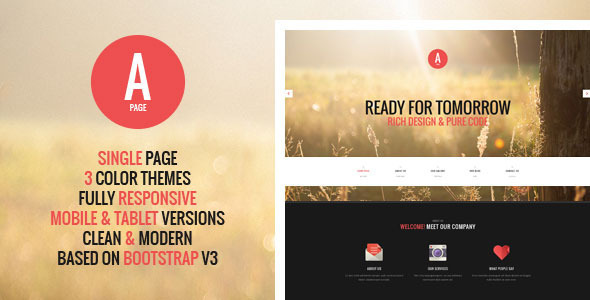 A-Page - Flat Onepage & Multipage HTML Template Nulled Nulled - Free Download