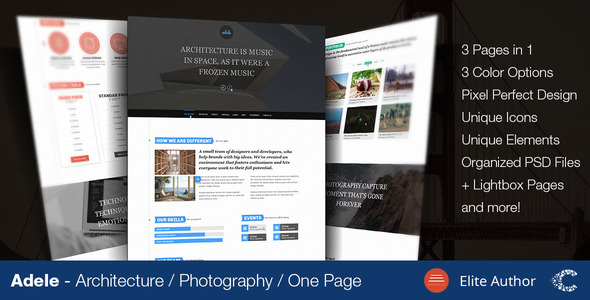 Adele One Page Parallax Fullscreen Portfolio PSD Nulled Nulled - Free Download