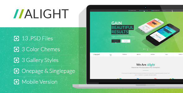 Alight - Multipurpose Onepage & Multipage PSD Nulled Nulled Free Download