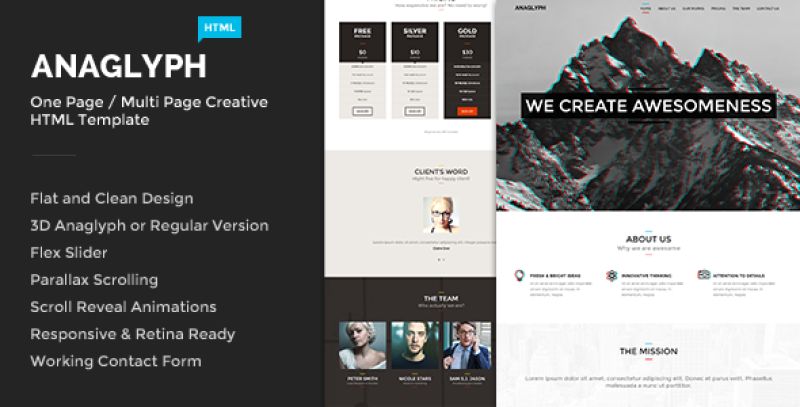 Anaglyph - One & Multi Page Creative Template Nulled Nulled - Free Download