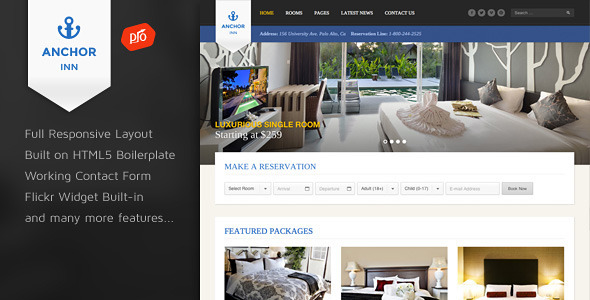 Anchor Inn - Hotel and Resort HTML Template Nulled Nulled - Free Download