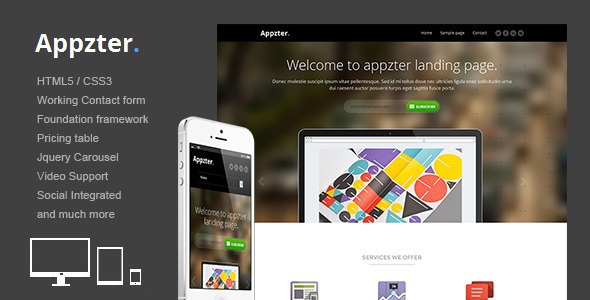 Appzter - Responsive multipurpose landing page Nulled Nulled - Free Download