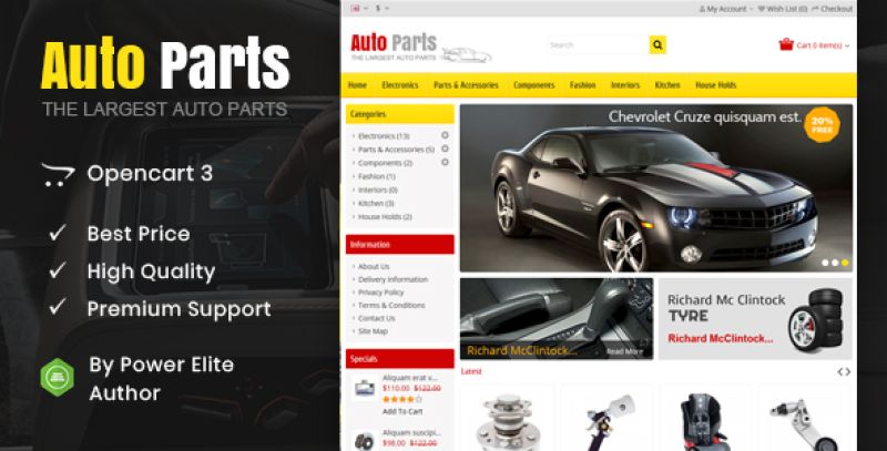 Auto Parts - Tools Opencart Theme Nulled Nulled - Free Download