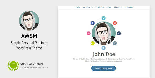 AWSM - One Page CV / Resume & Personal Portfolio WordPress Theme Nulled Nulled - Free Download