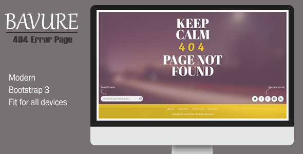 Bavure - Responsive 404 Error Template Nulled Nulled - Free Download