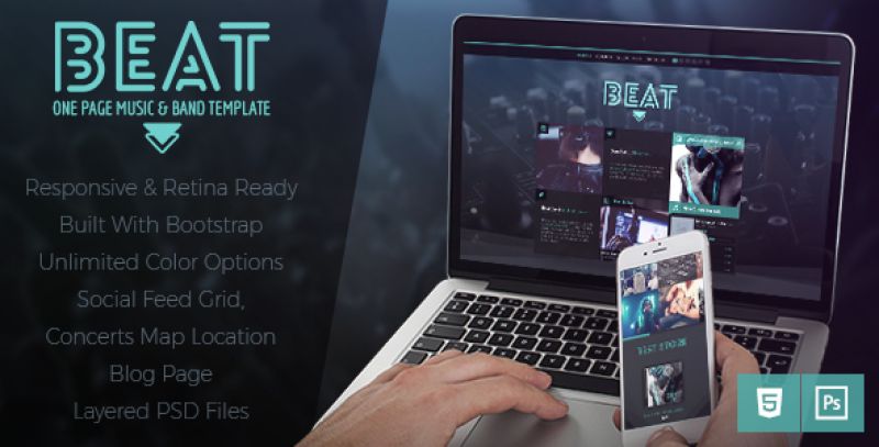 Beat -  One-Page HTML5 Music & Band Template Nulled Nulled - Free Download