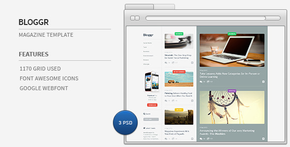 Bloggr- Magazine PSD Template Nulled Nulled - Free Download