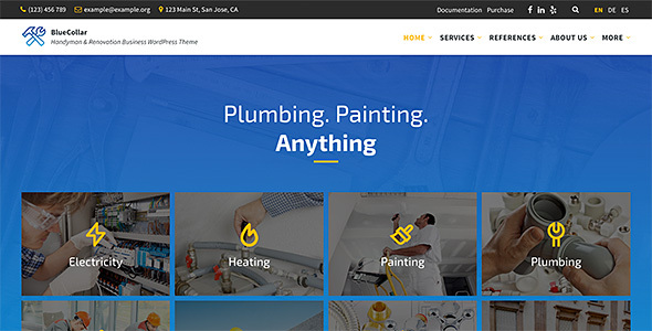BlueCollar - Handyman & Renovation Business WordPress Theme Nulled Nulled - Free Download