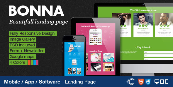 Bonna - Responsive Landing Page Nulled Nulled - Free Download