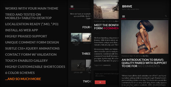 BRAVE - A dark, clean, fully responsive WP theme Nulled Nulled - Free Download