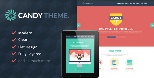 Candy - Onepage Flat PSD Nulled Nulled - Free Download