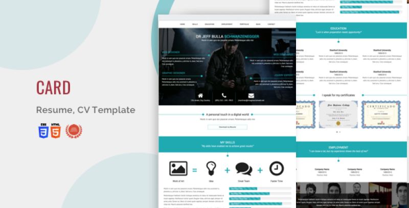 Card- Resume, Blog Html5/Css3 Bootstrap Template Nulled Nulled - Free Download