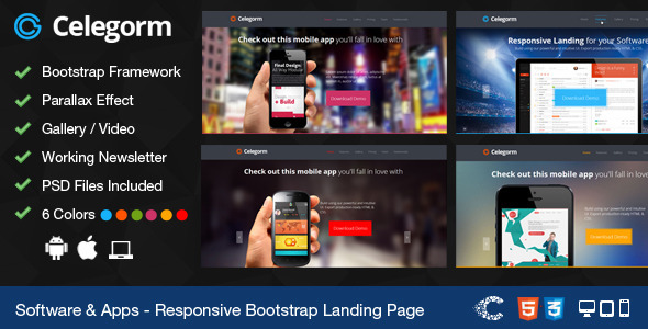 Celegorm Software/App Bootstrap Landing Page Nulled Nulled - Free Download