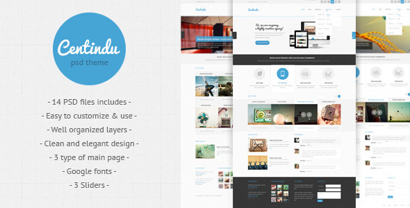 Centindu - clean and modern PSD template Nulled Nulled - Free Download