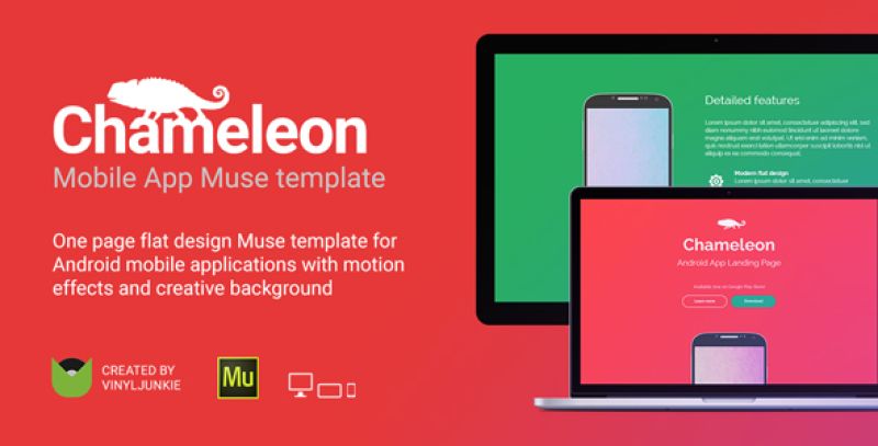Chameleon - Android App Promo Site Muse Template Nulled Nulled - Free Download