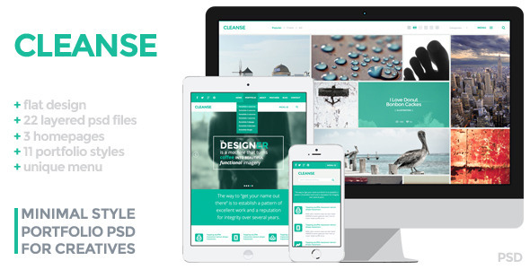 Cleanse - Minimal Style Portfolio PSD Nulled Nulled - Free Download