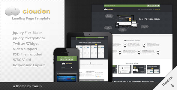 Clouden Responsive Landing /One Page Template Nulled Nulled - Free Download