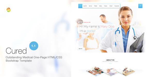 Cured - Medical One Page Bootstrap HTML/CSS Template Nulled Nulled - Free Download