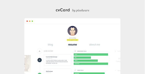 cvCard WP - Responsive WordPress Resume Theme Nulled