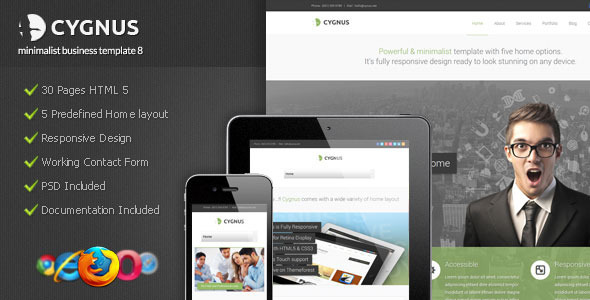 Cygnus - Minimalist Business Template 8 Nulled Nulled - Free Download