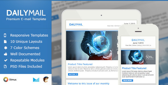Daily Mail - Clean & Responsive Email Template  Nulled Nulled - Free Download