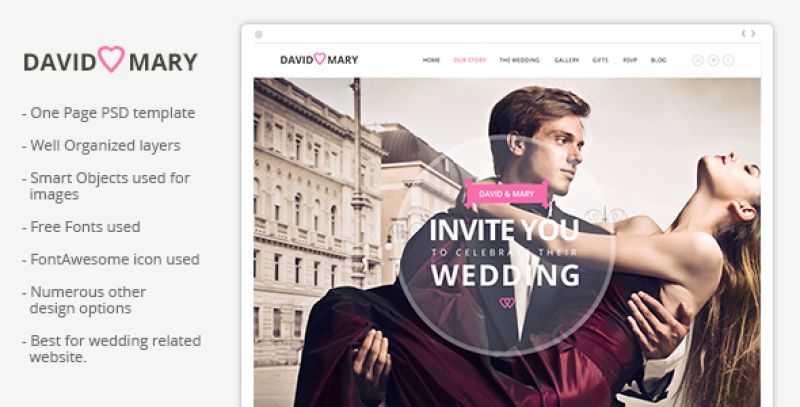 David & Mary - Event & Wedding Template Nulled - Download Free Nulled