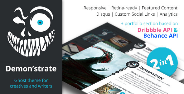 Demon'strate — Responsive Ghost Portfolio Theme Nulled Nulled - Free Download