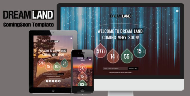 Dreamland - Responsive Coming Soon Page Nulled Nulled - Free Download