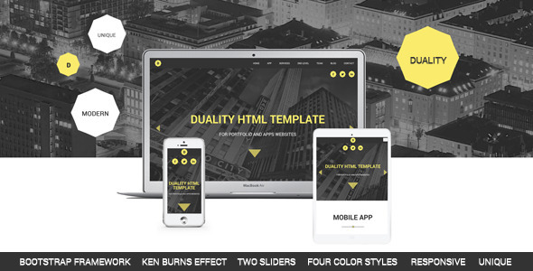 Duality - Portfolio and Apps HTML5 Template Nulled Nulled - Free Download