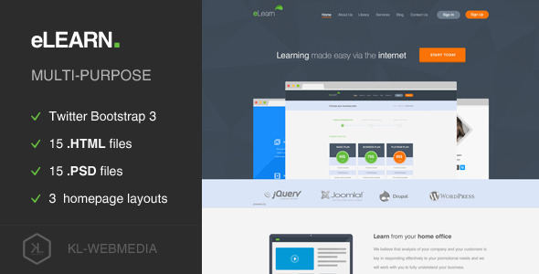 eLearn - Multi-Purpose HTML5 Template Nulled Nulled - Free Download