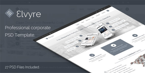 Elvyre Professional Corporate PSD Template Nulled - Free Download Nulled