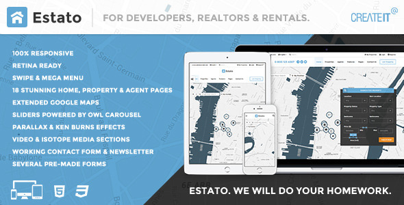 ESTATO. Responsive Real Estate HTML template Nulled Nulled Free Download