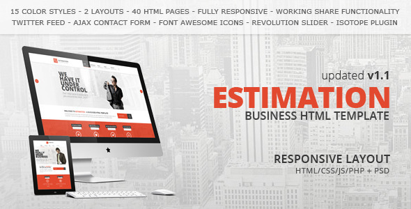 Estimation - Responsive Business HTML Template Nulled - Free Download Nulled
