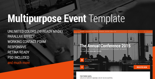 Event & Conference HTML5 Template Landing Page Nulled - Free Download Nulled