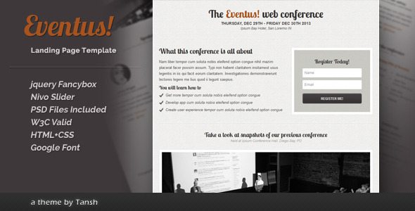 Eventus - Landing Page Nulled Nulled - Free Download
