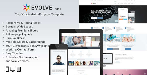 Evolve - Responsive Multi-Purpose Website Template Nulled Nulled - Free Download