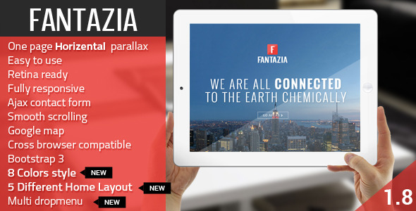 Fantazia - Multi Purpose Bootstrap Retina One Page Nulled Nulled - Free Download