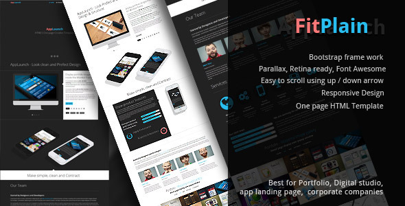 FitPlain- one page Creative portfolio Template Nulled Nulled - Free Download