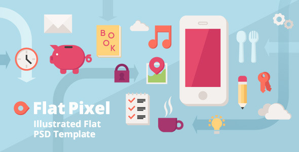 Flat Pixel - Illustrated PSD Template Nulled