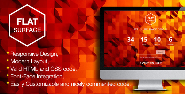 Flat Surface - Responsive Coming Soon Template Nulled