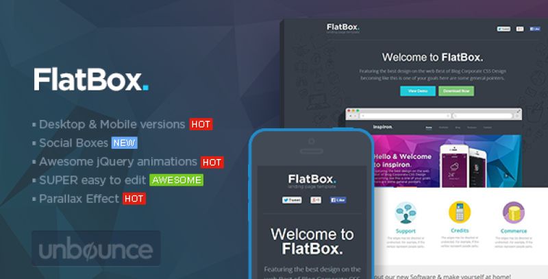FlatBox - Unbounce Startup Template Nulled Nulled - Free Download