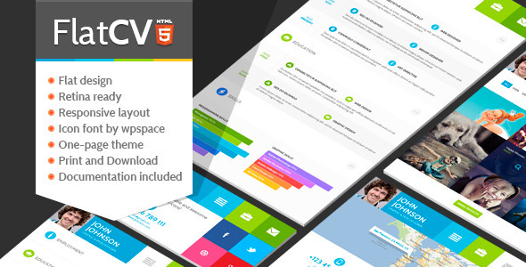 FlatCV - Resume \ Portfolio \ HTML5 Nulled Nulled - Free Download