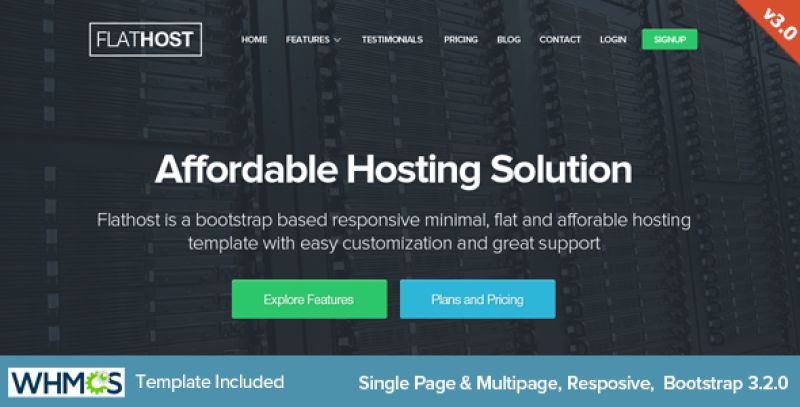 FlatHost Responsive Hosting Template with WHMCS Nulled Nulled - Free Download