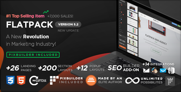 FLATPACK – Landing Pages Pack With Page Builder Nulled - Free Download Nulled
