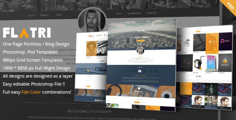 Flatri - OnePage Portfolio Template Nulled Nulled - Free Download