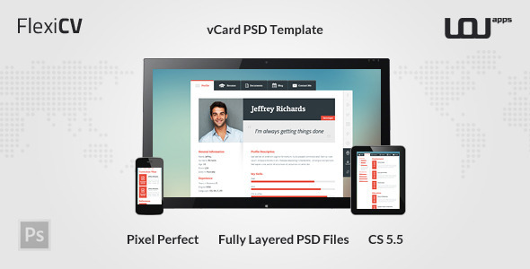 FlexiCV - vCard PSD Template Nulled Nulled - Free Download
