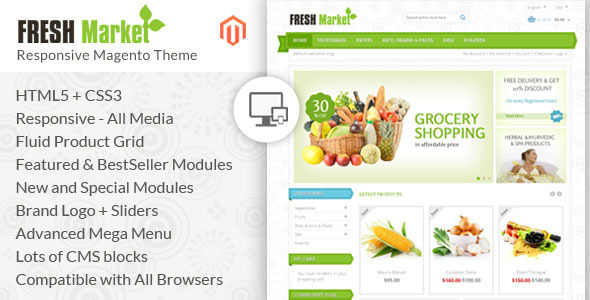 Fresh Market - Magento Responsive Theme Nulled Nulled - Free Download