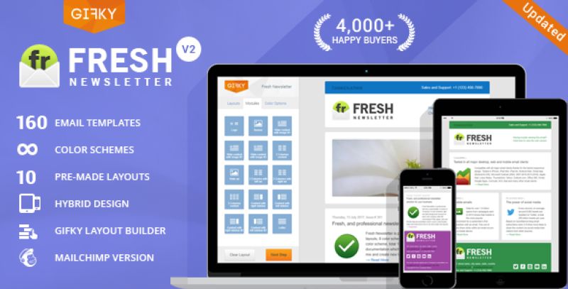 Fresh Newsletter - Hybrid Email Template + Access to Gifky Layout Builder Nulled Nulled - Free Download