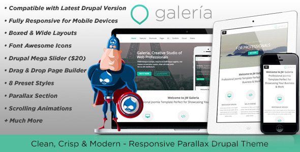 Galeria, Responsive Creative Drupal Theme Nulled Nulled - Free Download