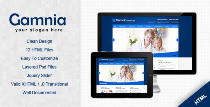 Gamnia Health Care Template Nulled
